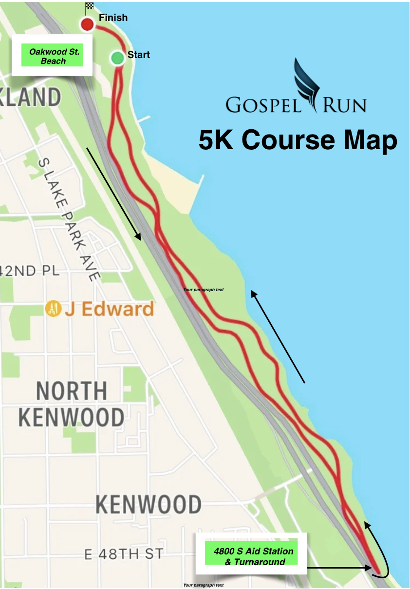 Gospel Run 5K 2024 Course Map
